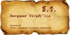 Bergauer Virgília névjegykártya